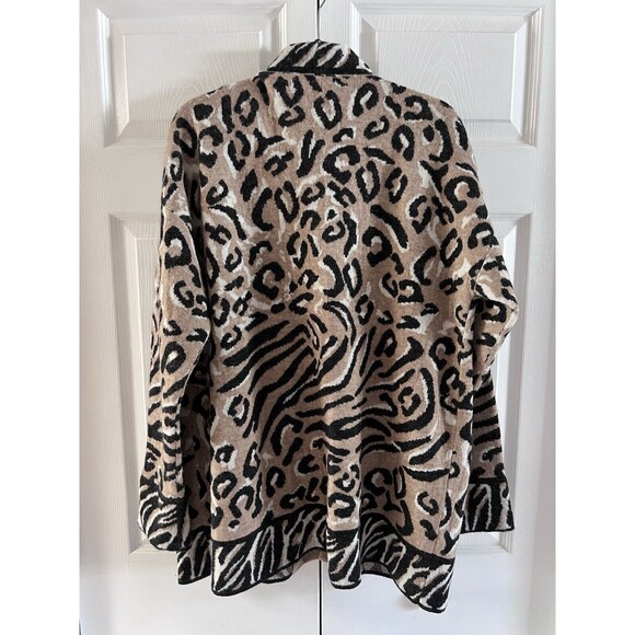 Eleven Six Luella Animal Jacquard Alpaca Blend Cardigan Sweater M/L - Picture 5 of 6